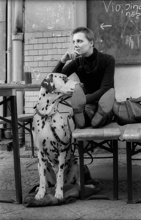 Framed Print : Germany, Berlin, 24.09.1992, Woman with Dalmatian Framed Print : Germany, Berlin, 24.09.1992, Woman with Dalmatian