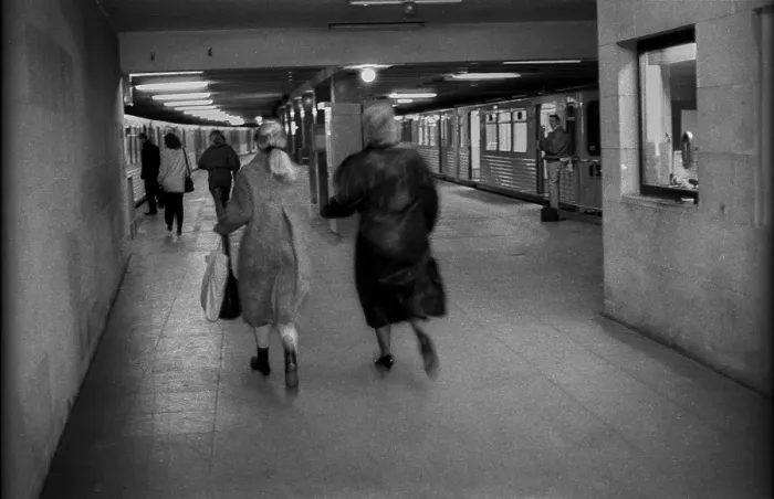 Framed Print : Germany, Berlin, 25 January 1992, Mohrenstrasse underground station, formerly Otto-Grotewohl-Strasse, hurry, Europe