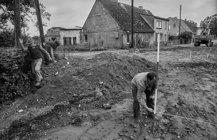 Framed Print : Germany, Eixen, 16.9.1991, road construction