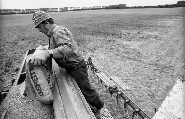 Framed Print : Germany, Eixen, 16.9.1991, tractor driver