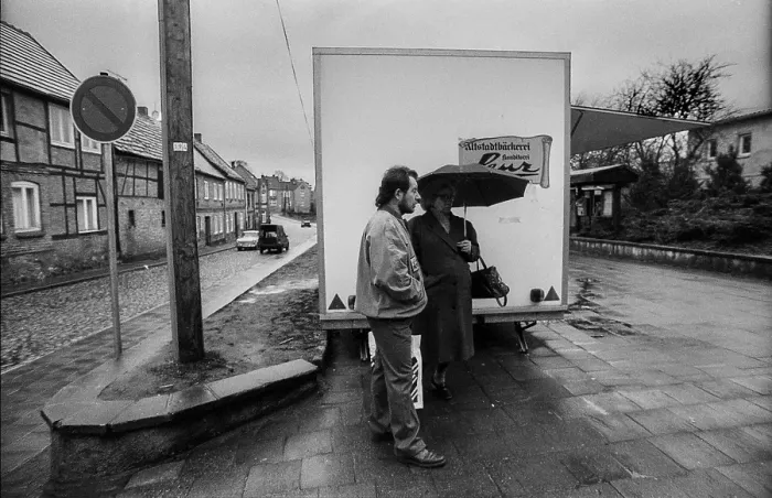 Framed Print : Germany, Sternberg, 12.01.1992, Bakery van in Sternberg  /  Mecklenburg, Europe
