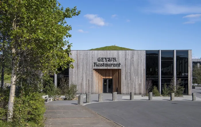 Framed Print : Geysir restaurant, Haukadalur geothermal area