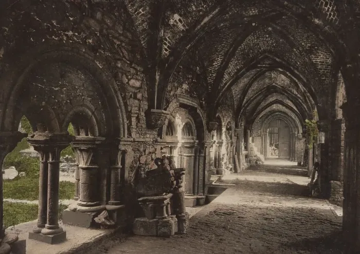 Framed Print : Ghent. Abbey of St Bavon. The cloister