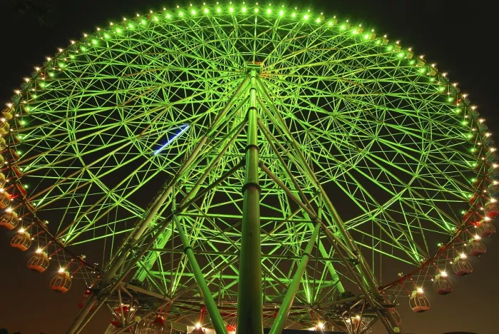 Framed Print : Giant ferris wheel at night, Tokyo Framed Print : Giant ferris wheel at night, Tokyo