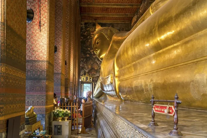 Framed Print : Giant reclining golden buddha, Wat Pho Framed Print : Giant reclining golden buddha, Wat Pho