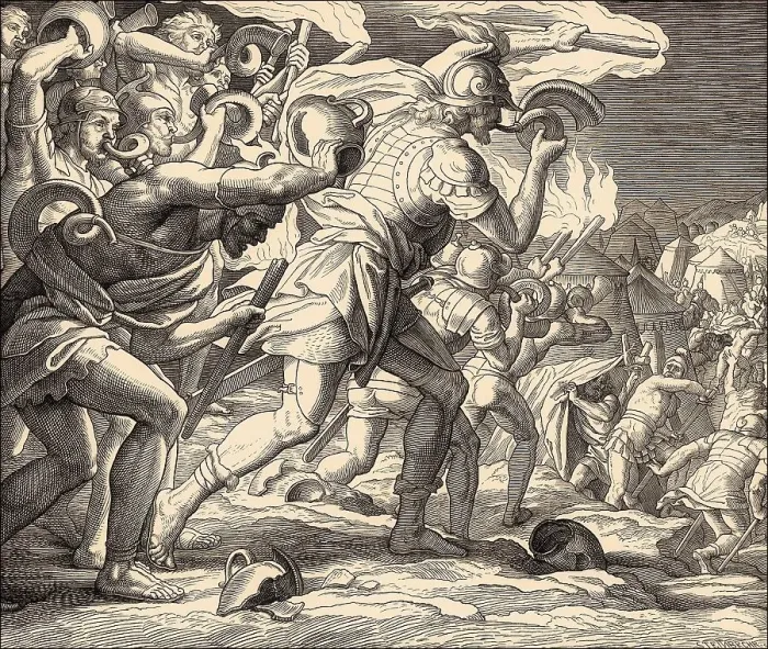 Framed Print : Gideon Choosing his Soldiers, Old Testament