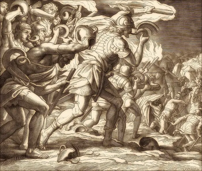Framed Print : Gideon Choosing his Soldiers, Old Testament Framed Print : Gideon Choosing his Soldiers, Old Testament