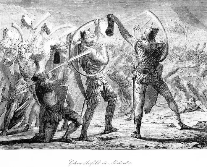 Framed Print : Gideon raids the Midianites, raid