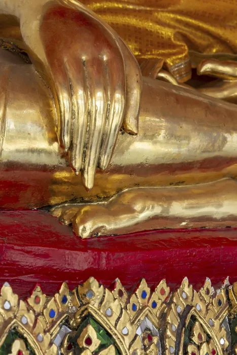Framed Print : Gilded Buddha statue, Bhumispara-mudra Framed Print : Gilded Buddha statue, Bhumispara-mudra