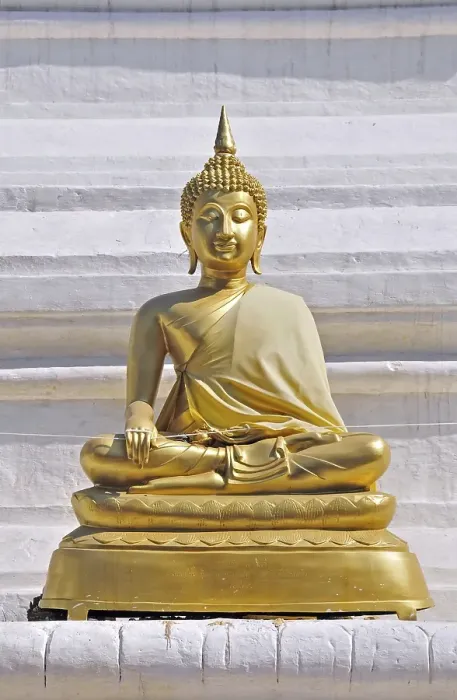 Framed Print : Gilded Buddha statue, Chiang Mai, Thailand, Asia