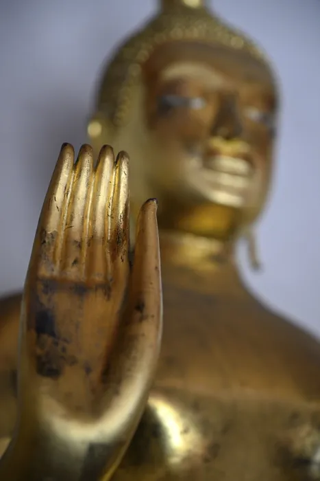 Framed Print : Gilded Buddha statue in Wat Pho
