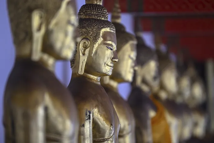 Framed Print : Gilded Buddha statues in Wat Pho