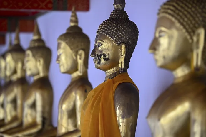 Framed Print : Gilded Buddha statues in Wat Pho
