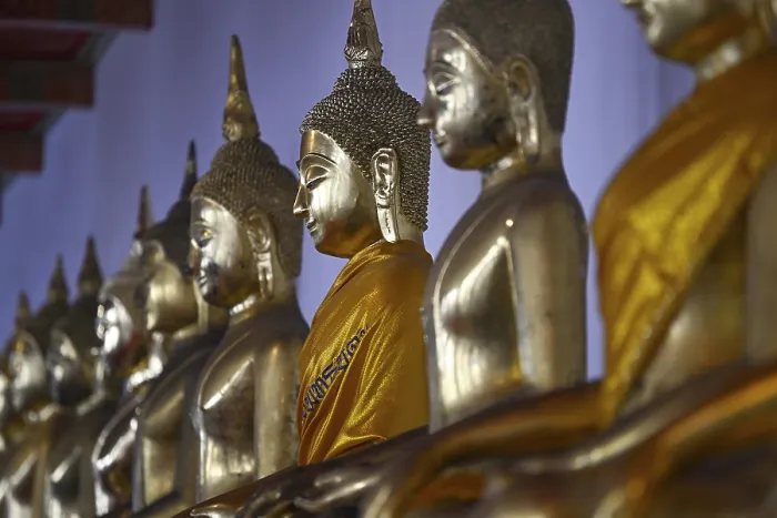 Framed Print : Gilded Buddha statues in Wat Pho