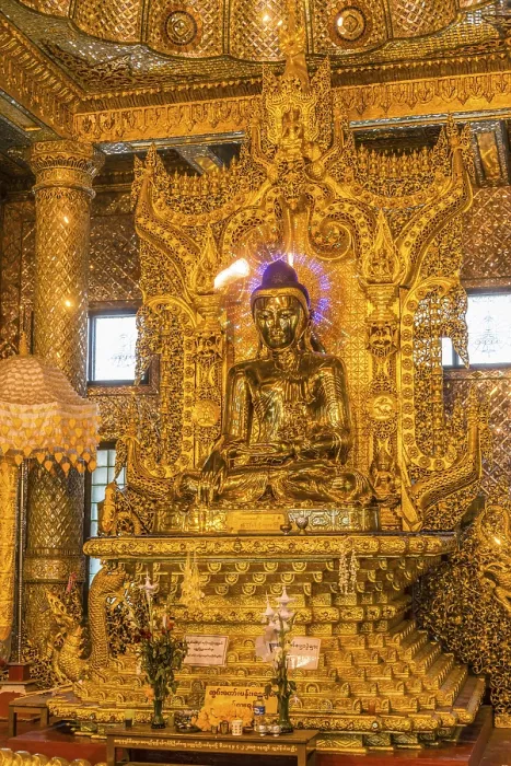 Framed Print : Gilded sitting Buddha, Nan Oo Buddha