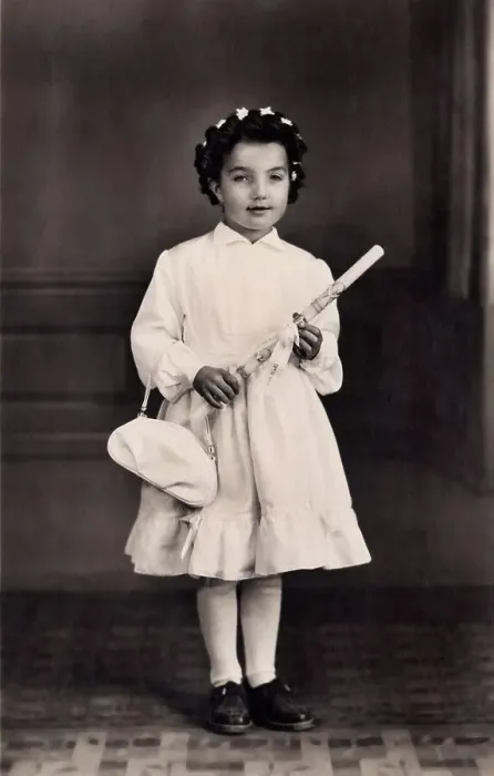 Framed Print : Girl at her First Communion, historic photograph