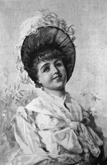 Framed Print : Girl, historical illustration, circa 1886