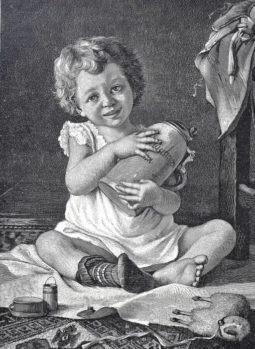 Framed Print : Girl with a Mass, Masskrug, beer mug
