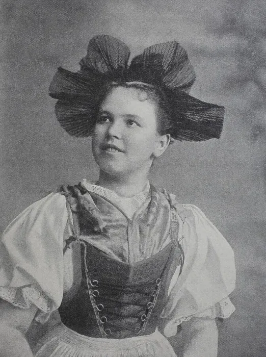 Framed Print : Girl in the traditional costume of Meran