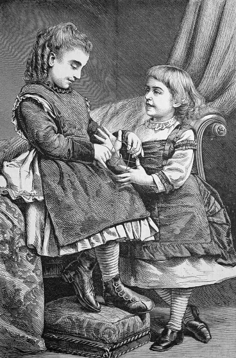 Framed Print : Two Girls Playing the Finger Game Take Off with a Thread Framed Print : Two Girls Playing the Finger Game Take Off with a Thread