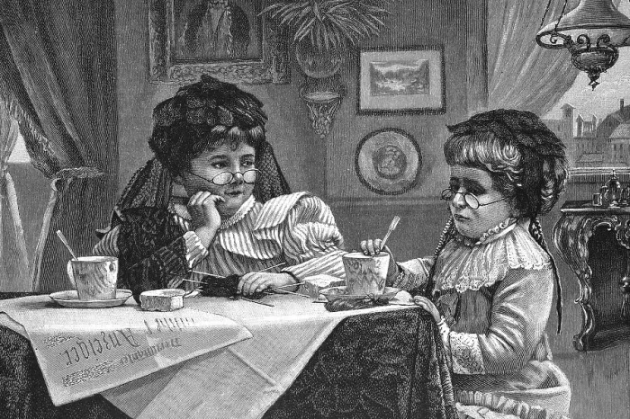 Framed Print : Two Girls Playing Grandmother at the Kitchen Table
