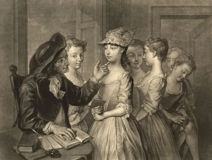 Framed Print : In the Girls School, Teacher and Pupils Framed Print : In the Girls School, Teacher and Pupils