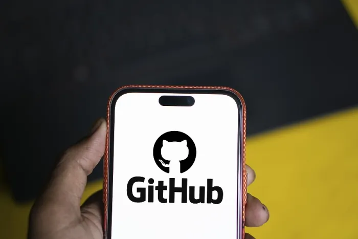 Framed Print : github logo is displayed on smartphone