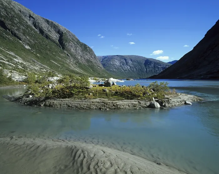 Framed Print : Glacial water, lake at Nigardsbreen Framed Print : Glacial water, lake at Nigardsbreen