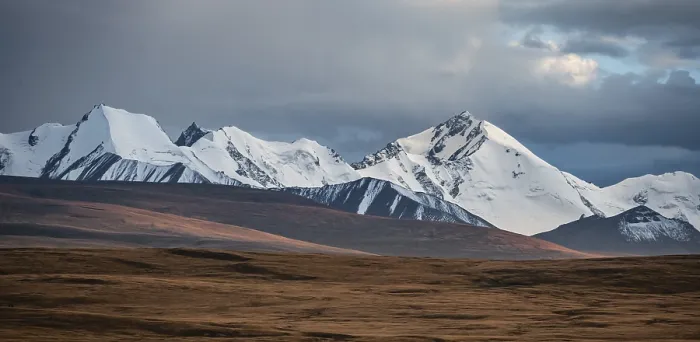Framed Print : Glaciated and snow-covered mountains