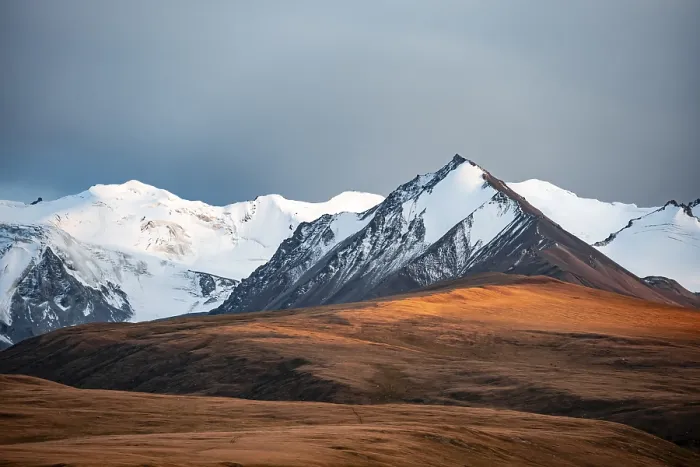 Framed Print : Glaciated and snow-covered mountains