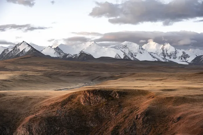 Framed Print : Glaciated and snow-covered mountains
