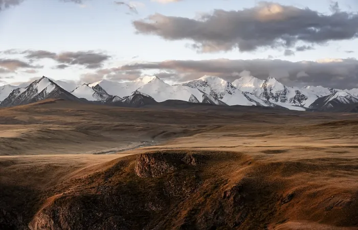 Framed Print : Glaciated and snow-covered mountains