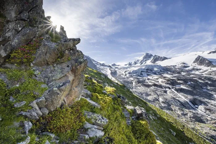 Framed Print : Glacier du Tour, Glacier and mountain peaks