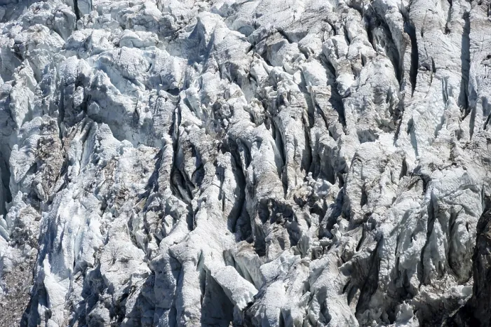 Framed Print : Glacier ice, rutted glacier with crevasses