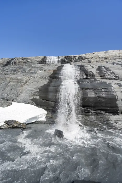 Framed Print : Glacier Stream with Waterfall, Worthington Glacier