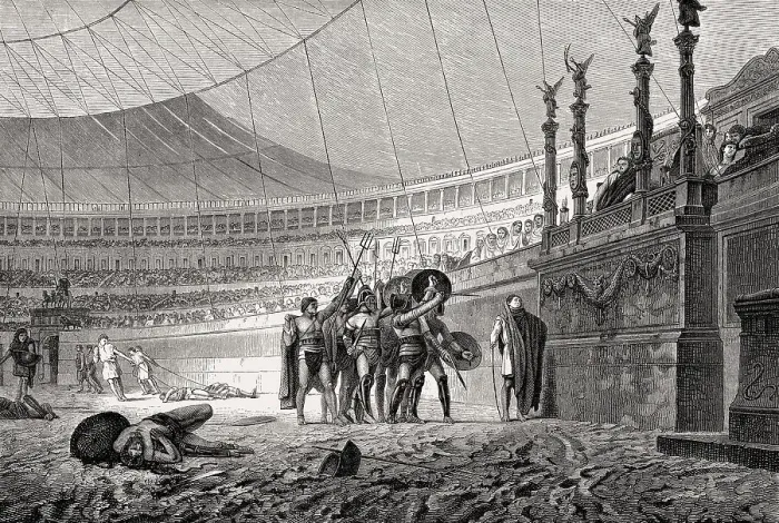 Framed Print : Gladiatorial Fights at the Colosseum