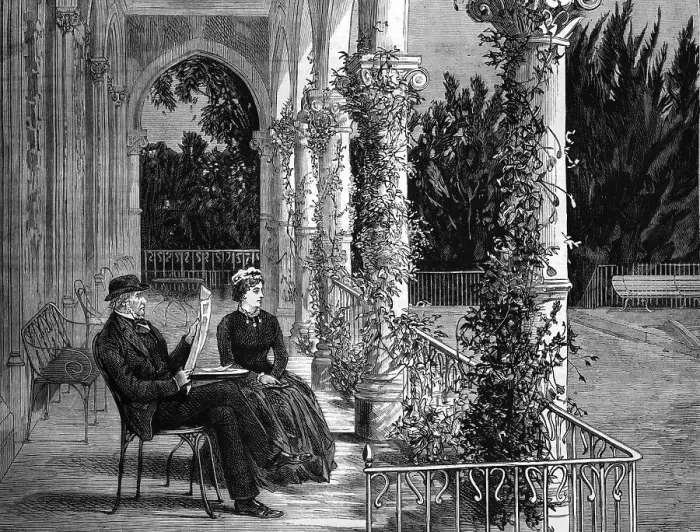 Framed Print : Gladstone on a terrace in Cannes