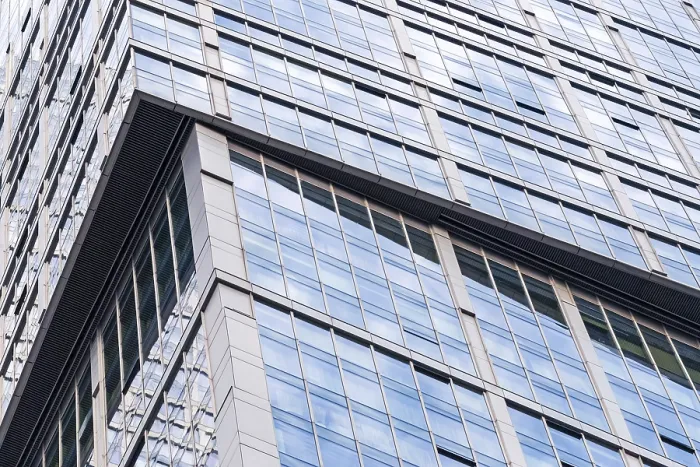 Framed Print : Glass building abstract background