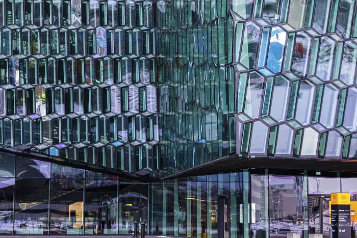 Framed Print : Glass facade of the Harpa Concert Hall and Congress Centre Framed Print : Glass facade of the Harpa Concert Hall and Congress Centre