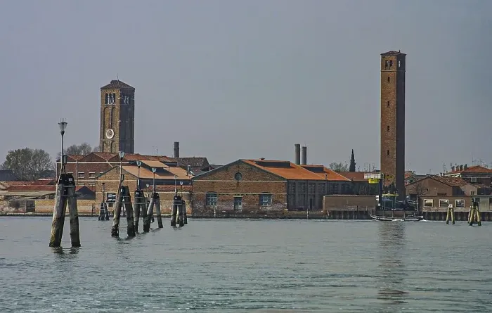Framed Print : Glassblowing factories, Murano