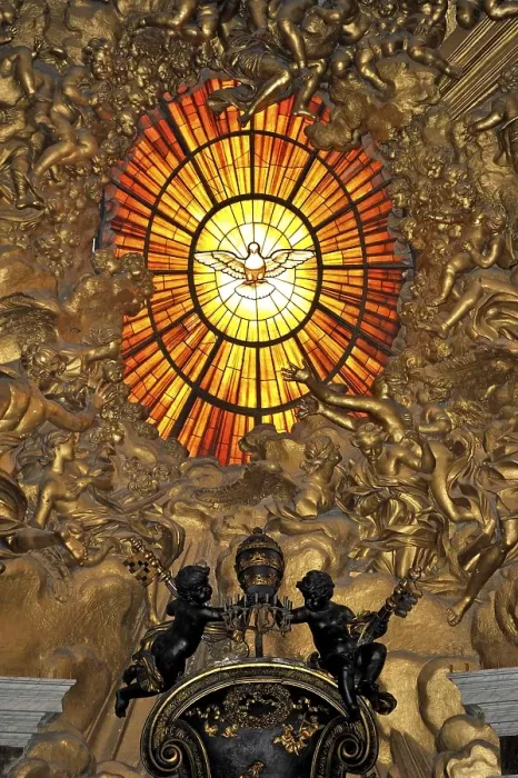 Framed Print : Gloria with a window made of Bohemian glass above the Cathedra Petri by Bernini in the apse of St Framed Print : Gloria with a window made of Bohemian glass above the Cathedra Petri by Bernini in the apse of St