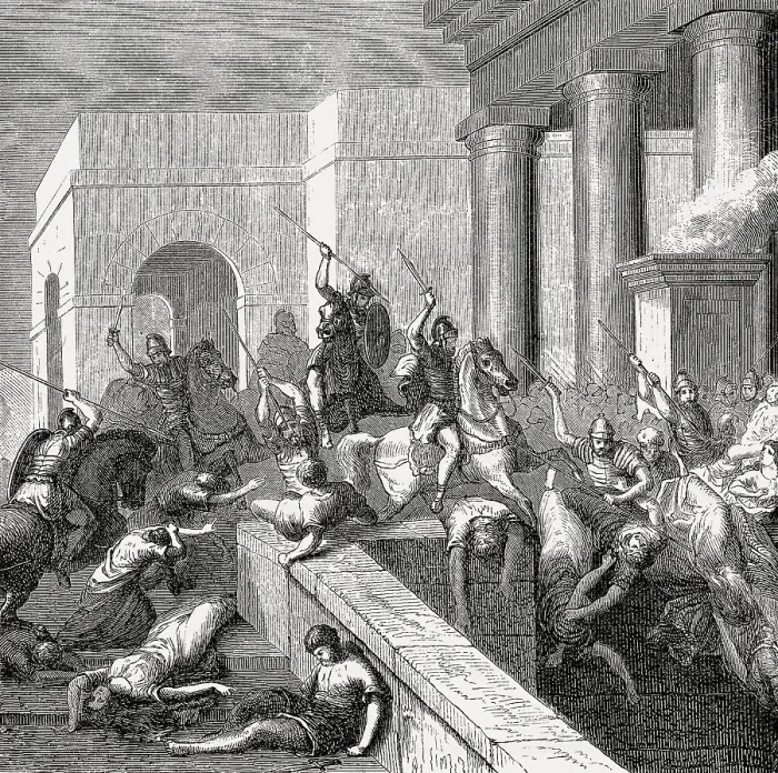 Framed Print : Gnaeus Pompeius Strabo and his soldiers fighting the forces of Marius and Lucius Cornelius Cinna