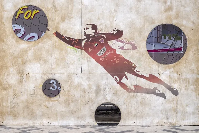 Framed Print : Goal wall, Abu Dhabi, United Arab Emirates