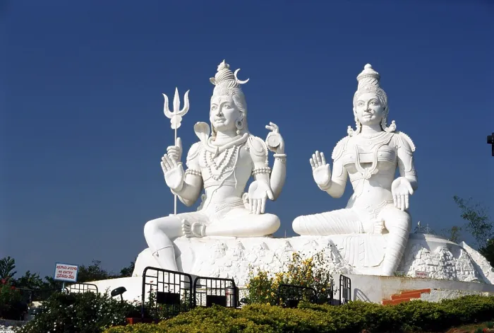 Framed Print : God and goddess Shiva Parvati in Kailasagiri