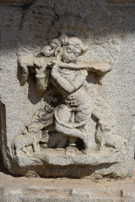 Framed Print : God Krishna statue carved in Vitthala temple complex