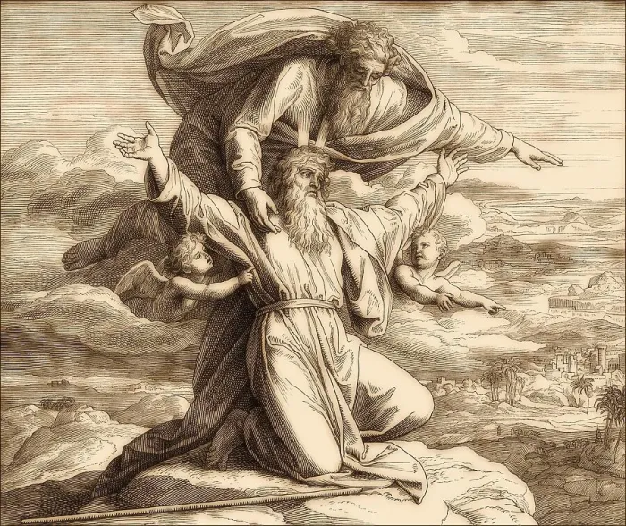 Framed Print : God shows Moses the Promised Land Framed Print : God shows Moses the Promised Land