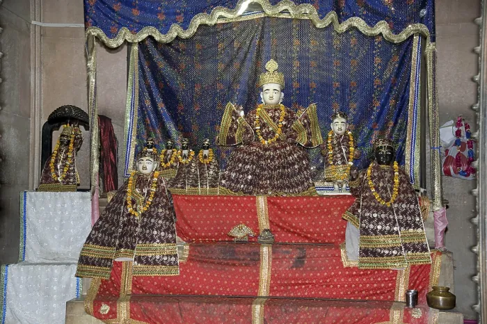Framed Print : God statue in radha madhava temple
