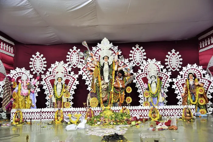 Framed Print : Goddess Durga idol during Navratri festival