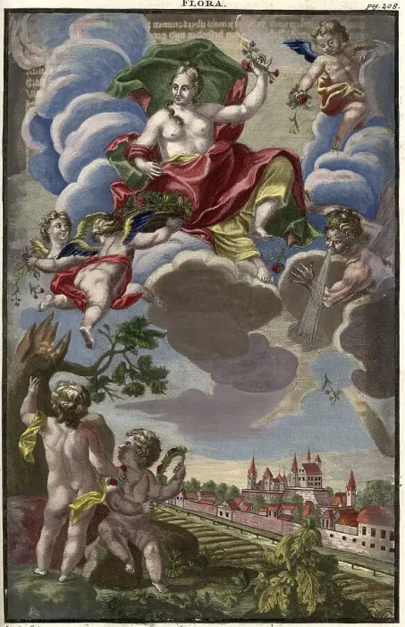 Framed Print : Goddess Flora, Garden Design, Nuremberg Hesperides Framed Print : Goddess Flora, Garden Design, Nuremberg Hesperides