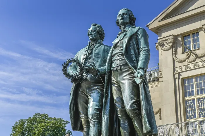 Framed Print : Goethe-Schiller Monument, German National Theatre